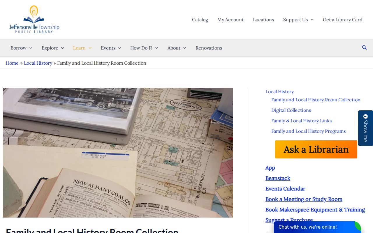 Jeffersonville Township Public Library Indiana Room collections