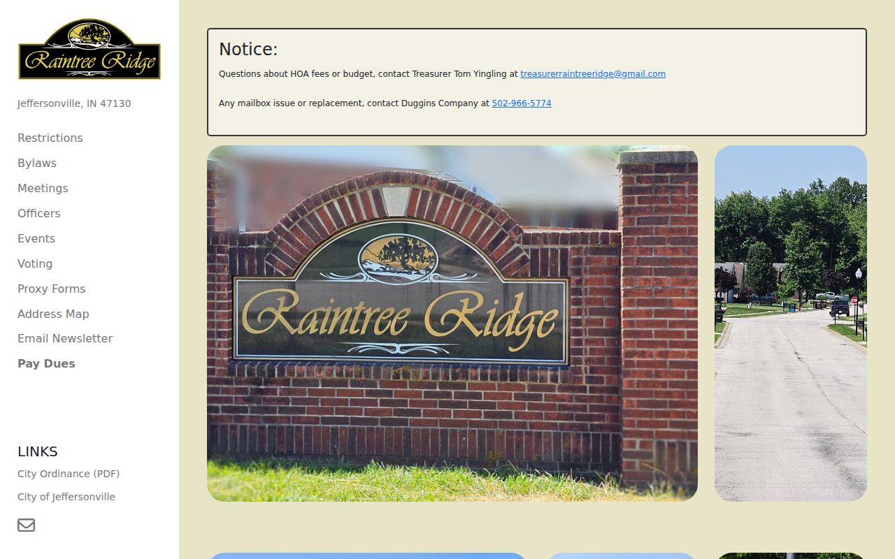 Jeffersonville neighbors Raintree Ridge community resources